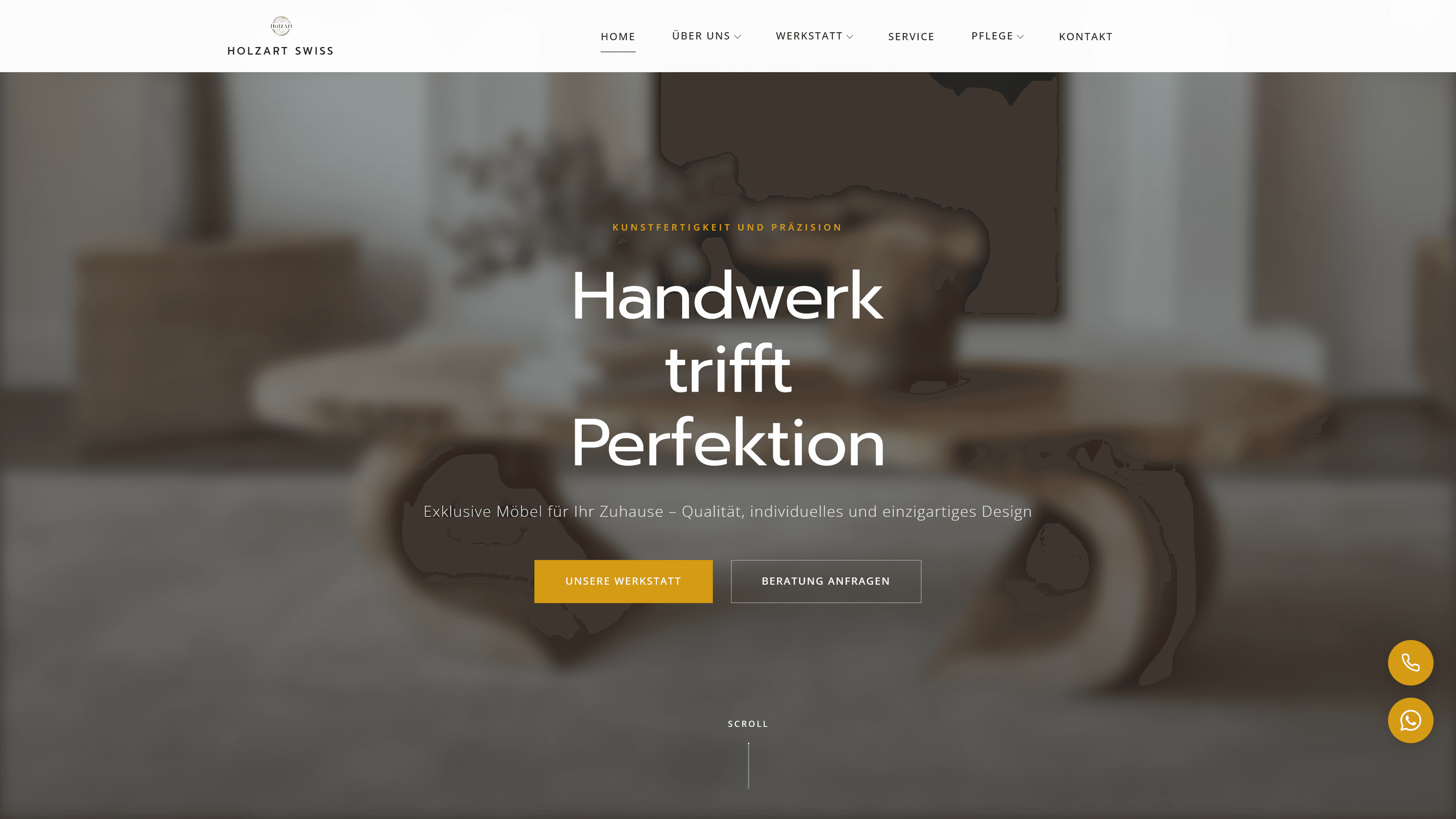 HolzArt Swiss - Website Vorschau